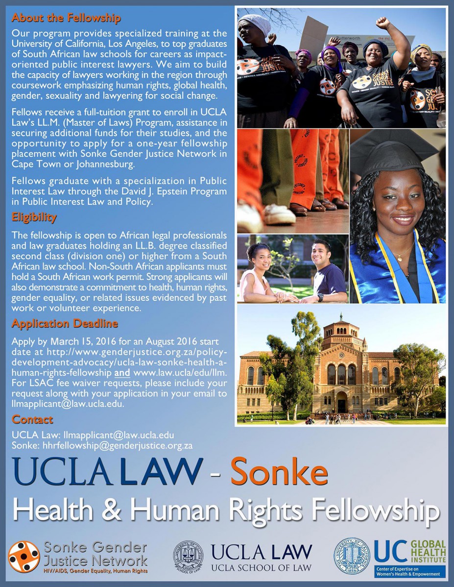 UCLA Law Sonke Health & Human Rights Fellowship Sonke Gender Justice