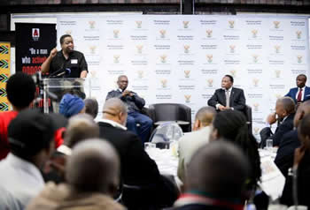Bafana Khumalo speaks at the Brothers for Life Dialogue