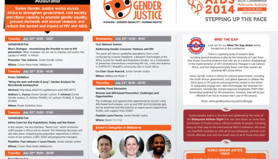 Sonke at the 20th International AIDS Conference in Melbourne, Australia