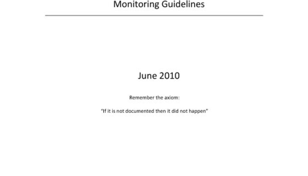 Johns Hopkins Health & Education in South Africa Monitoring Guidelines