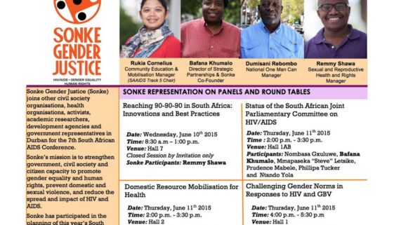 Sonke joins other civil society organisations in Durban for the 7th South African AIDS Conference