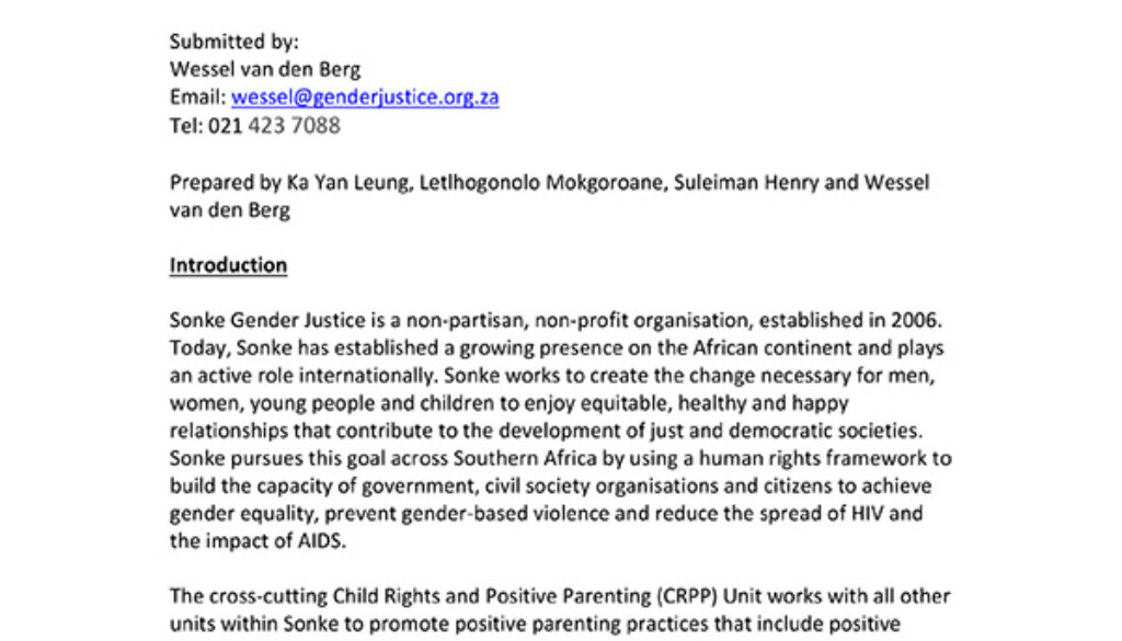 Submissions Third Childrens Amendments Bill