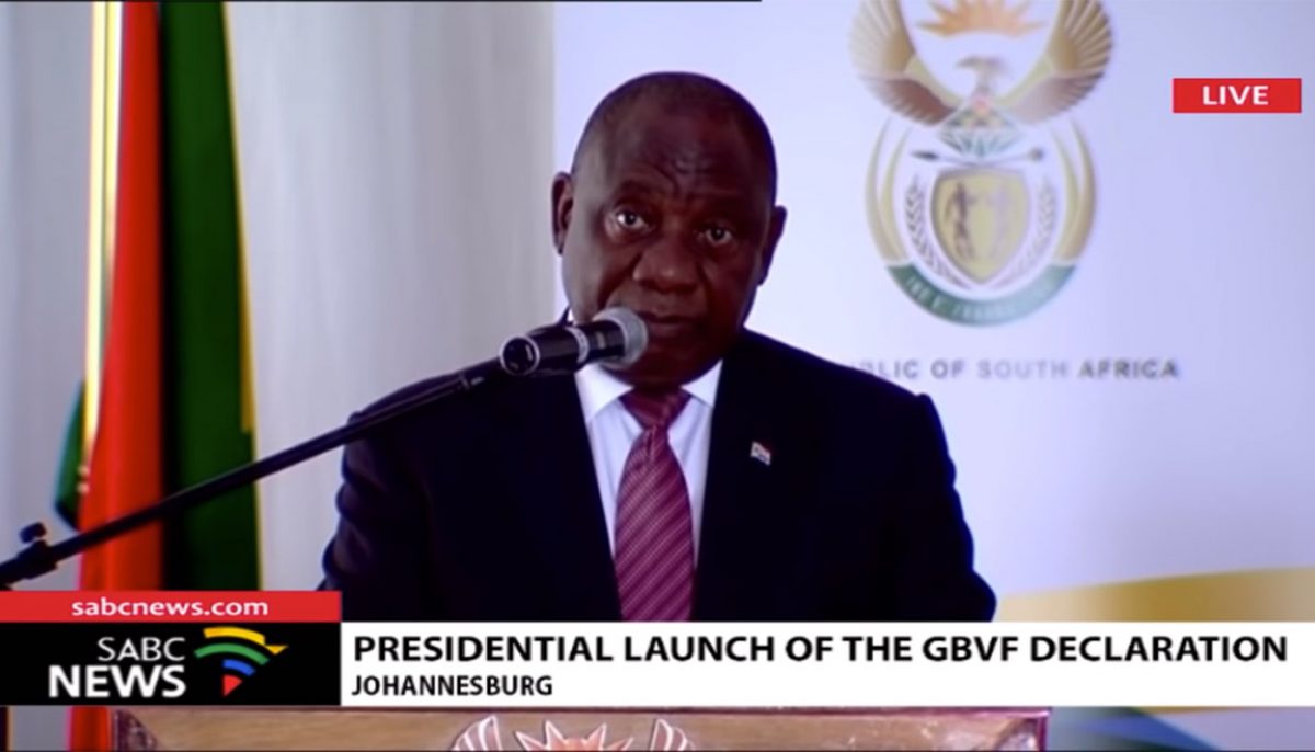 President Ramaphosa Launches GBVF Declaration