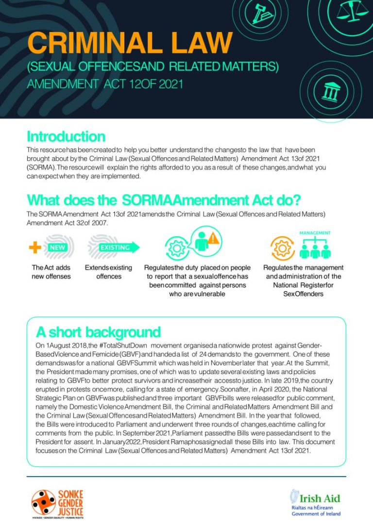Criminal Law Sexual Offences And Related Matters Amendment Act 12 Of 2021 Sonke Gender Justice 3284