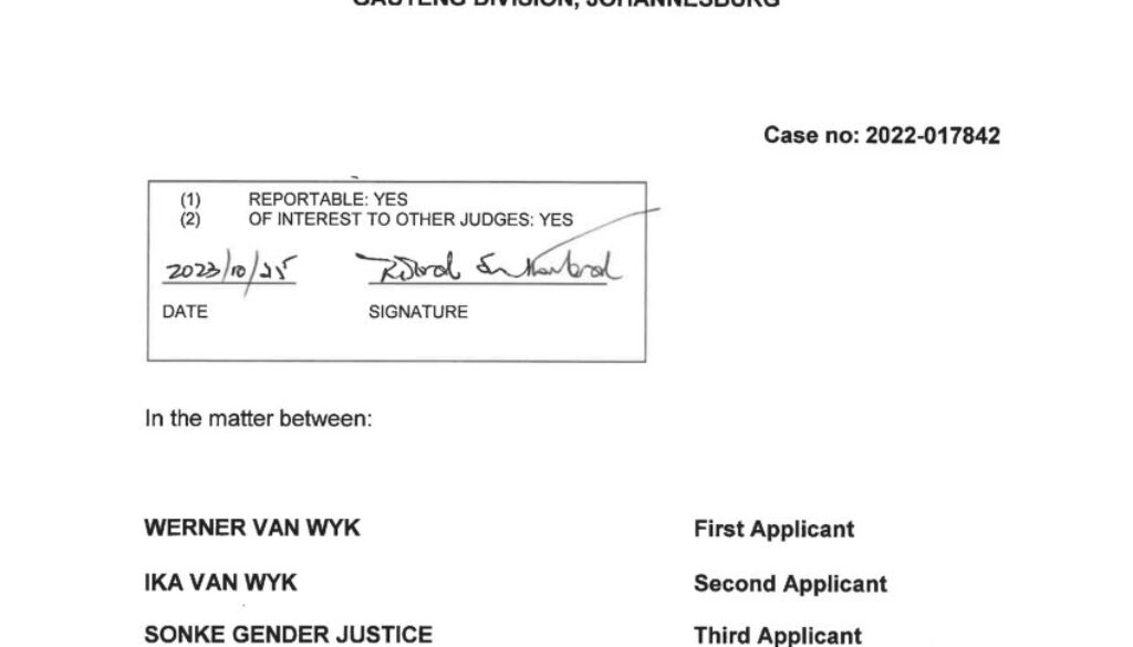Van Wyk and others vs Minister of Employment and labour with amici case no 017842-2022
